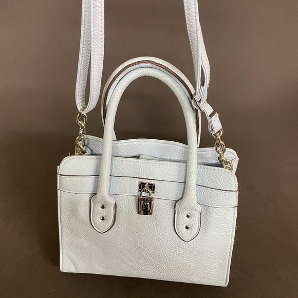none Handbags - Womens Baby Blue Faux Leather Purse w/Detachable Shoulder Strap*1 Flaw FREE****